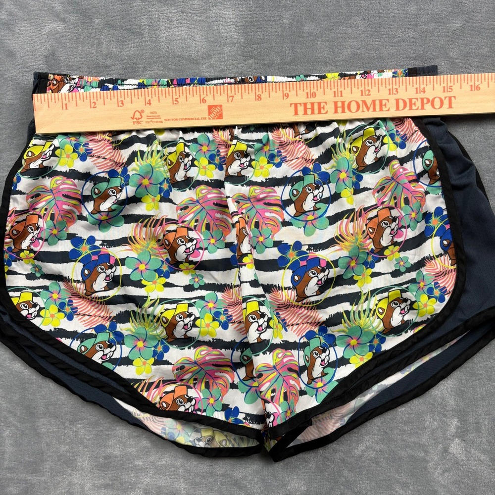 Buc-ee's Beaver Mascot Womens L Dolphin Running Shorts Tropical Lined Novelty - Picture 10 of 12